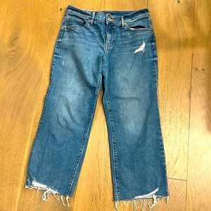 90s ankle bootcut raw hem jeans